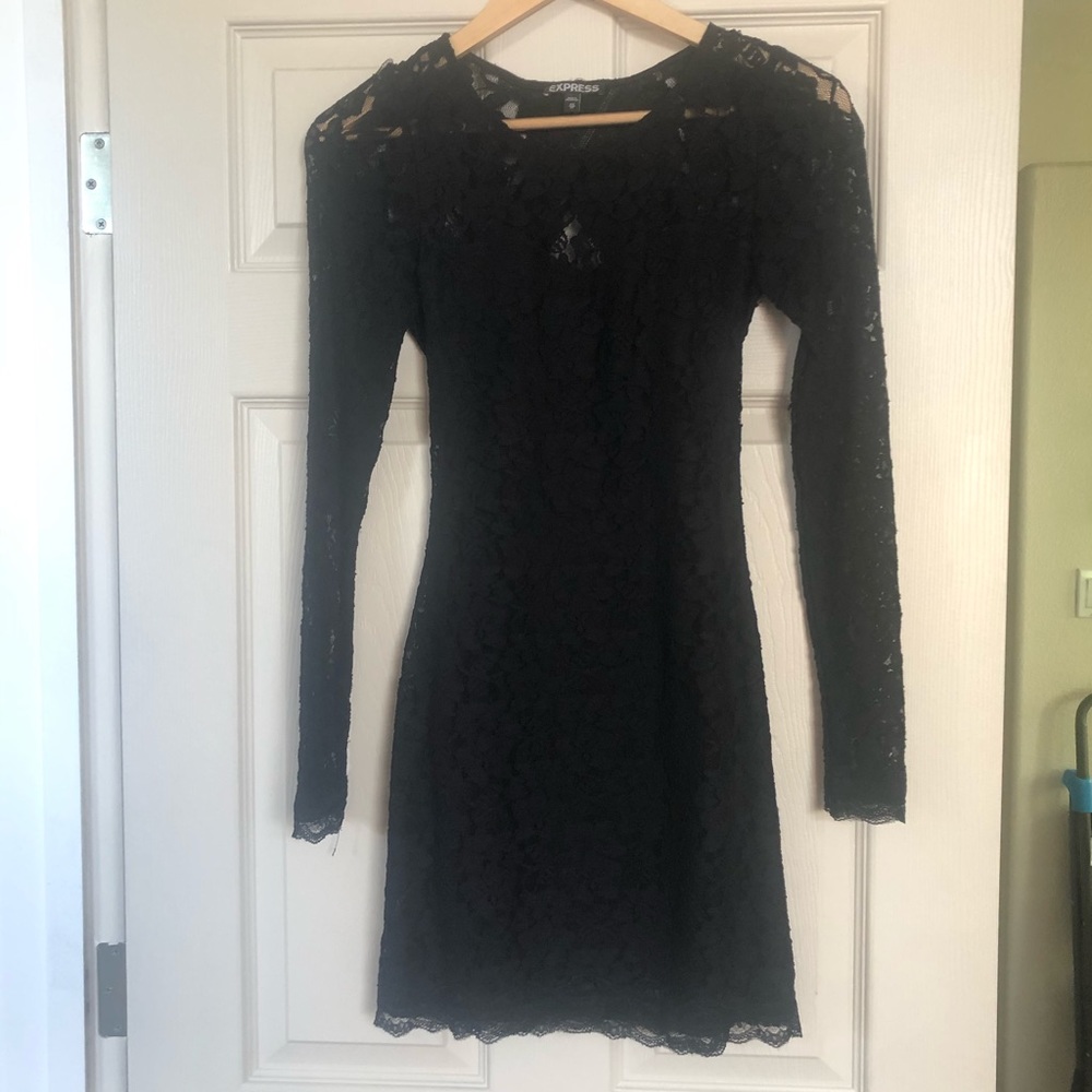 Express Lace open back dress